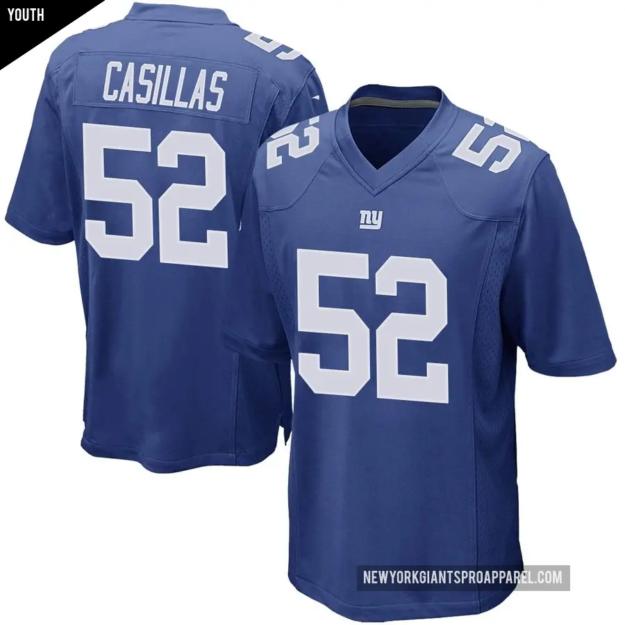 Youth New York Giants ＃52 Jonathan Casillas Royal Game Team Color Jersey