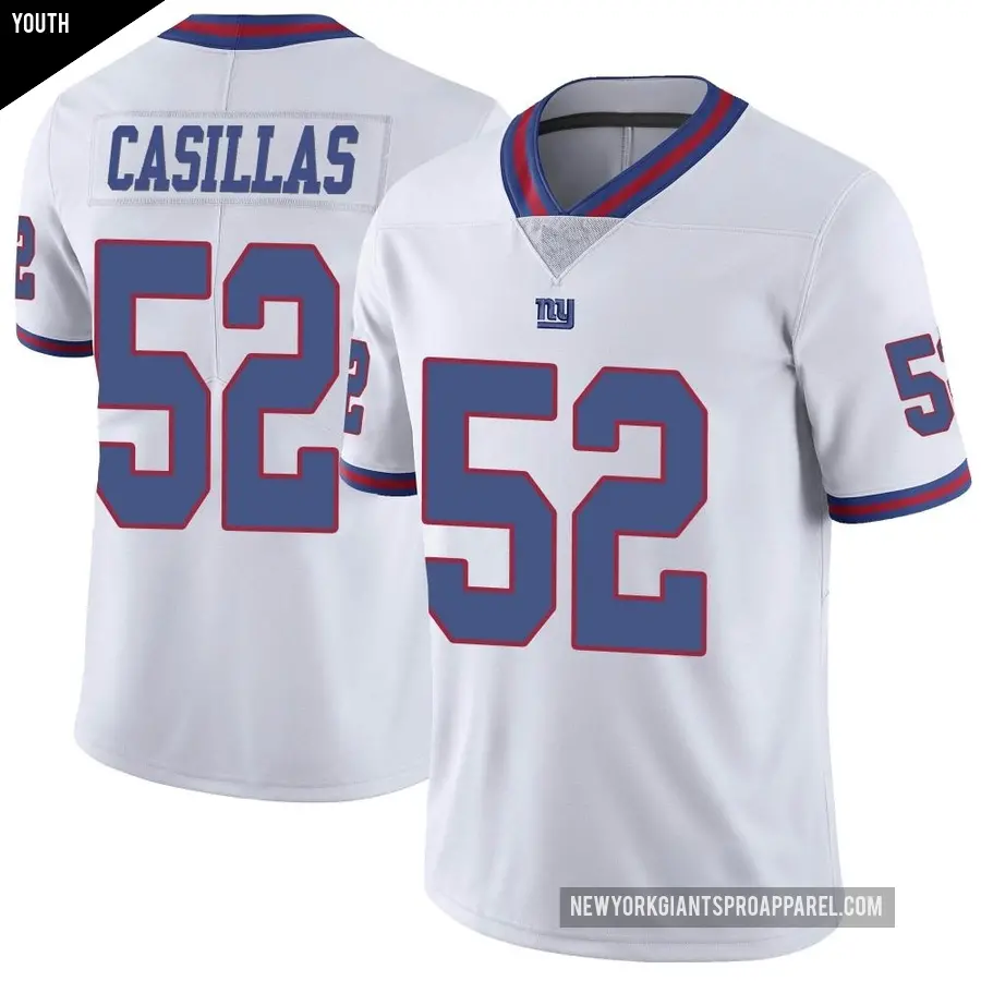 Youth New York Giants ＃52 Jonathan Casillas White Limited Color Rush Jersey