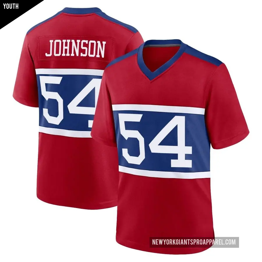 Youth New York Giants ＃54 Dyontae Johnson Red Game Century Alternate Jersey