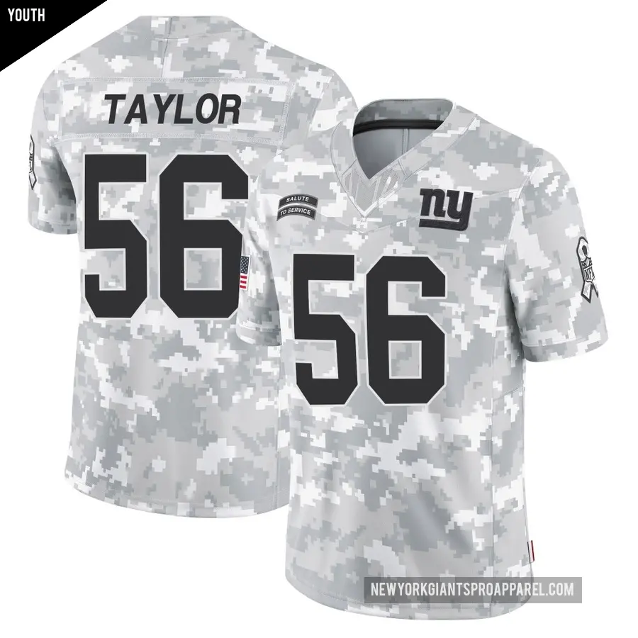 Youth New York Giants ＃56 Lawrence Taylor Arctic Camo Limited 2024 Salute to Service Jersey