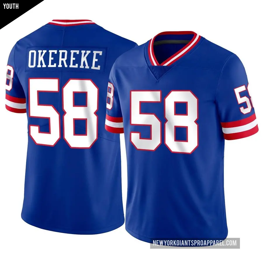 Youth New York Giants ＃58 Bobby Okereke Limited Classic Vapor Jersey