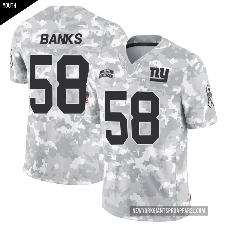 Youth New York Giants ＃58 Carl Banks Arctic Camo Limited 2024 Salute to Service Jersey