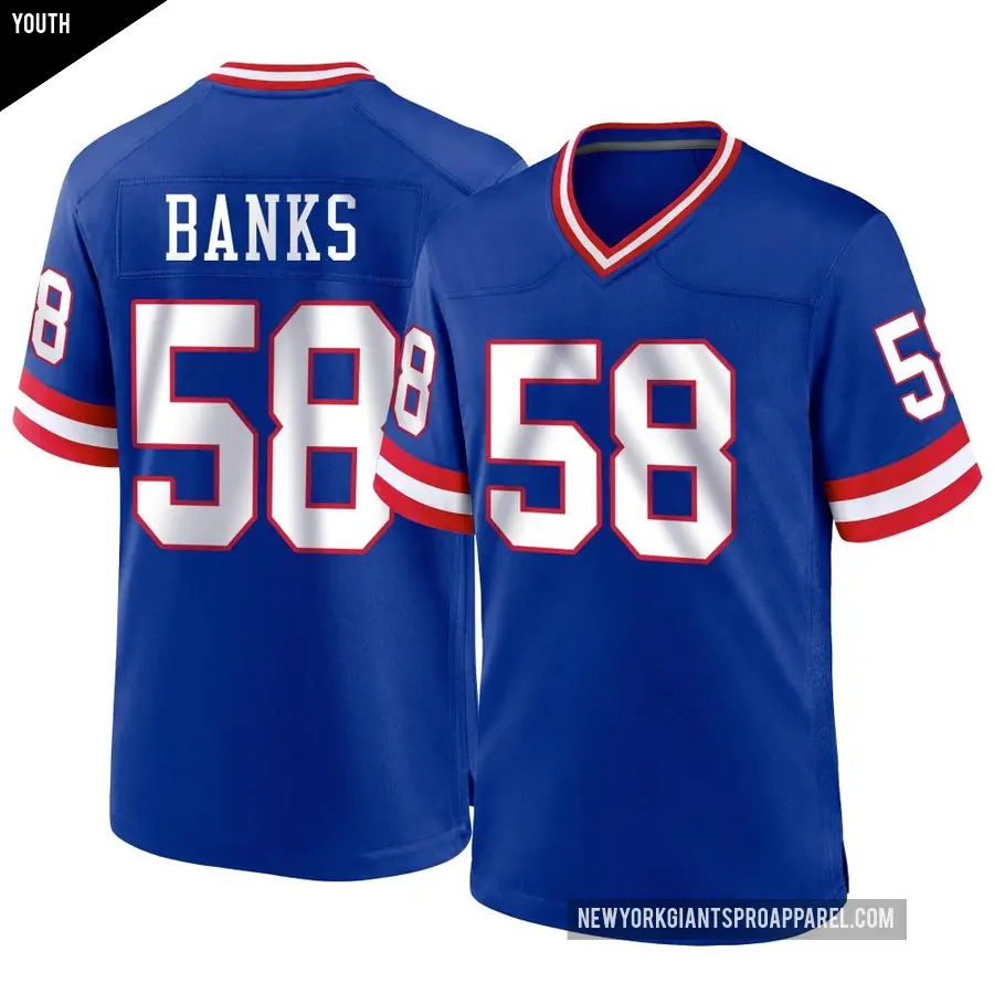 Youth New York Giants ＃58 Carl Banks Royal Game Classic Jersey