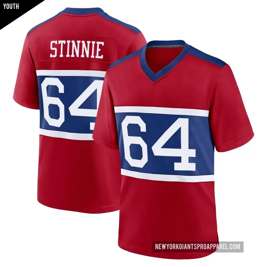 Youth New York Giants ＃64 Aaron Stinnie Red Game Century Alternate Jersey
