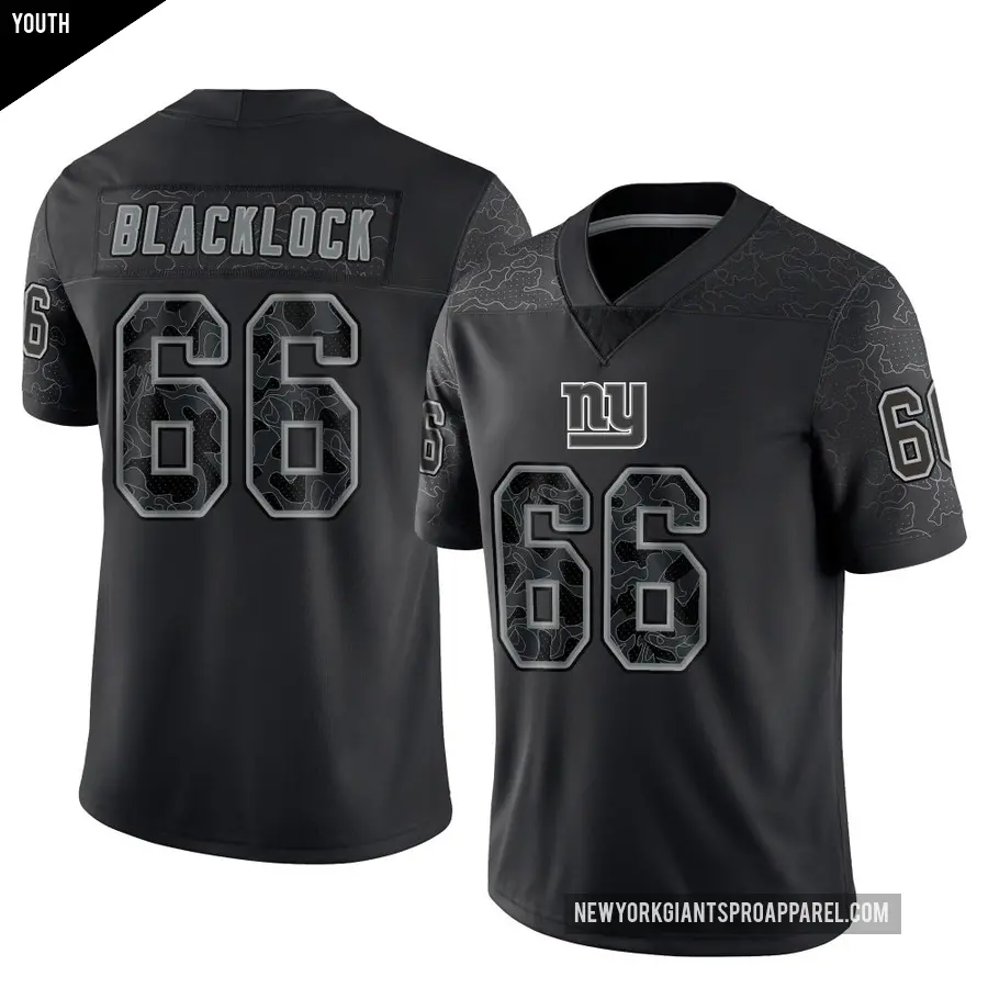 Youth New York Giants ＃66 Ross Blacklock Black Limited Reflective Jersey