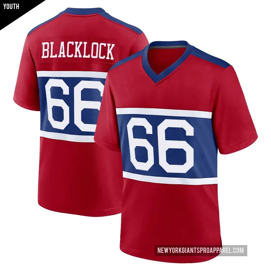 Youth New York Giants ＃66 Ross Blacklock Red Game Century Alternate Jersey