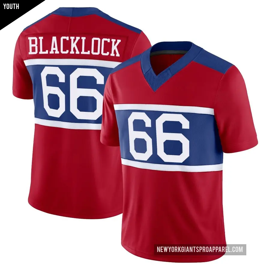 Youth New York Giants ＃66 Ross Blacklock Red Limited Century Alternate Vapor F.U.S.E. Jersey