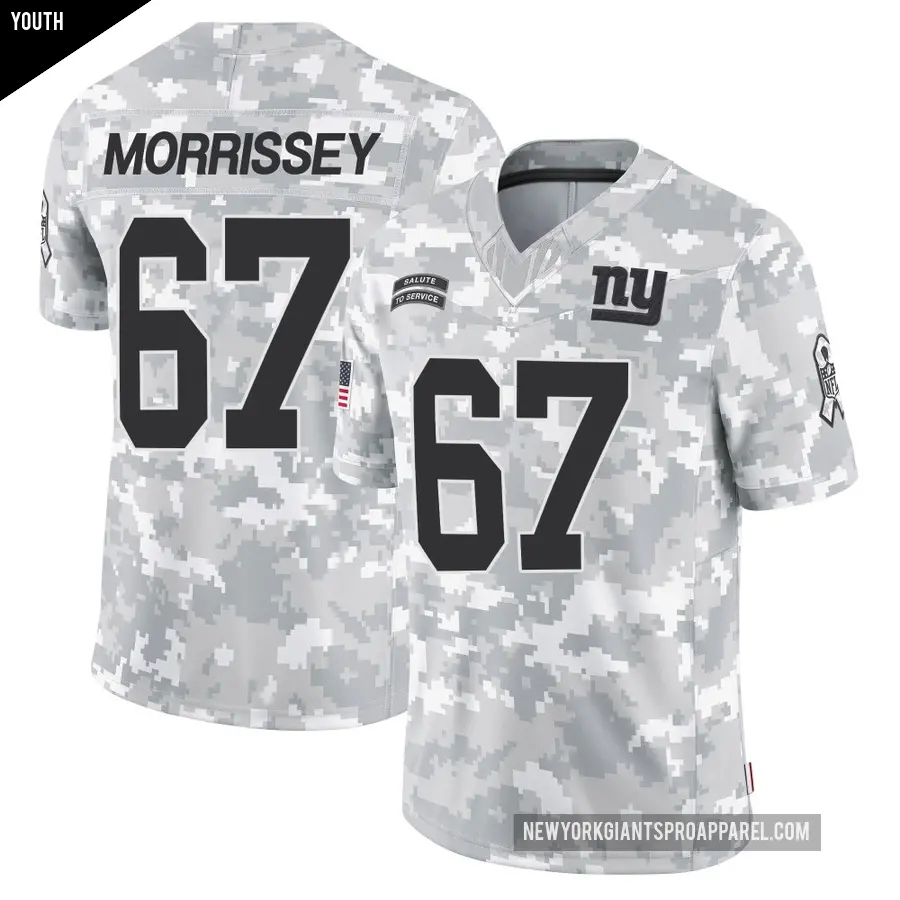 Youth New York Giants ＃67 Jimmy Morrissey Arctic Camo Limited 2024 Salute to Service Jersey