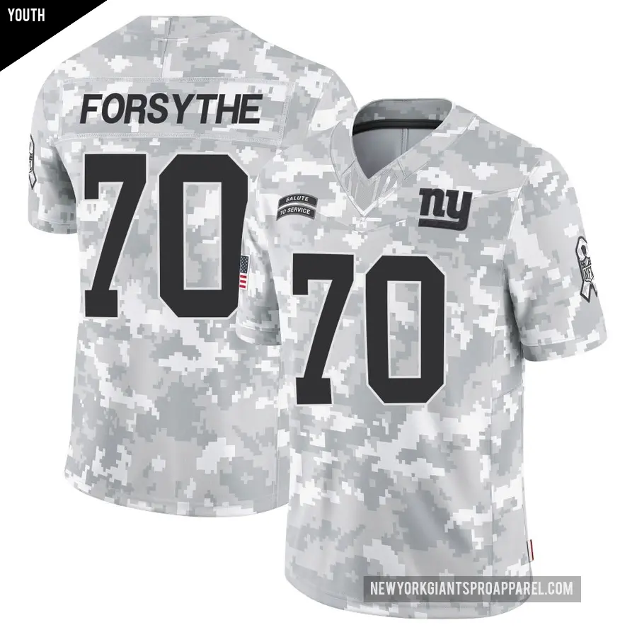 Youth New York Giants ＃70 Stone Forsythe Arctic Camo Limited 2024 Salute to Service Jersey