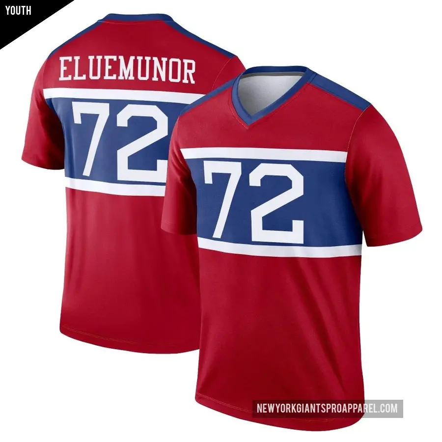 Youth New York Giants ＃72 Jermaine Eluemunor Red Legend Century Alternate Jersey