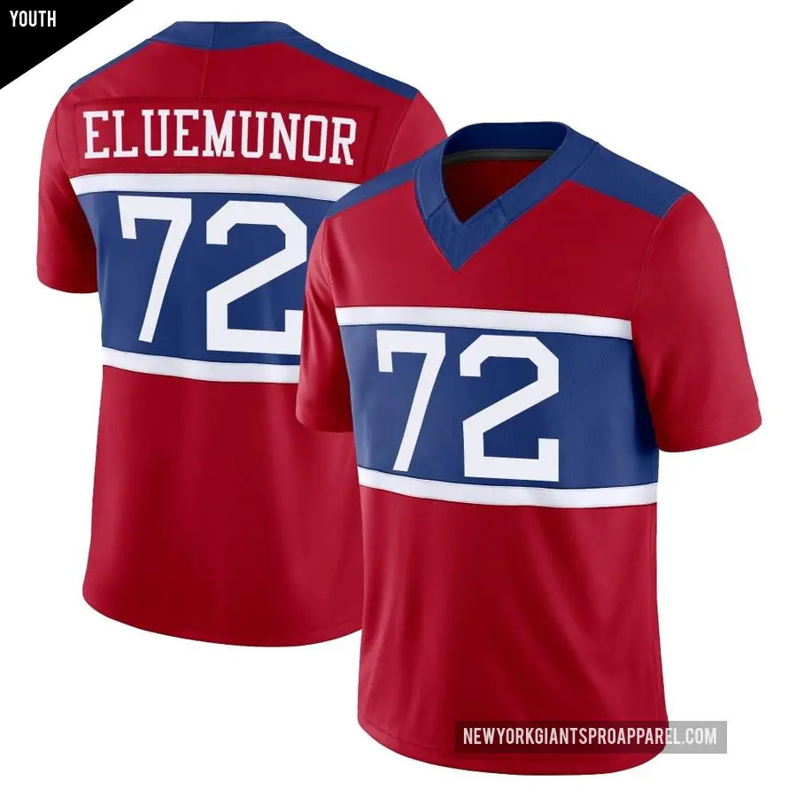 Youth New York Giants ＃72 Jermaine Eluemunor Red Limited Century Alternate Vapor F.U.S.E. Jersey