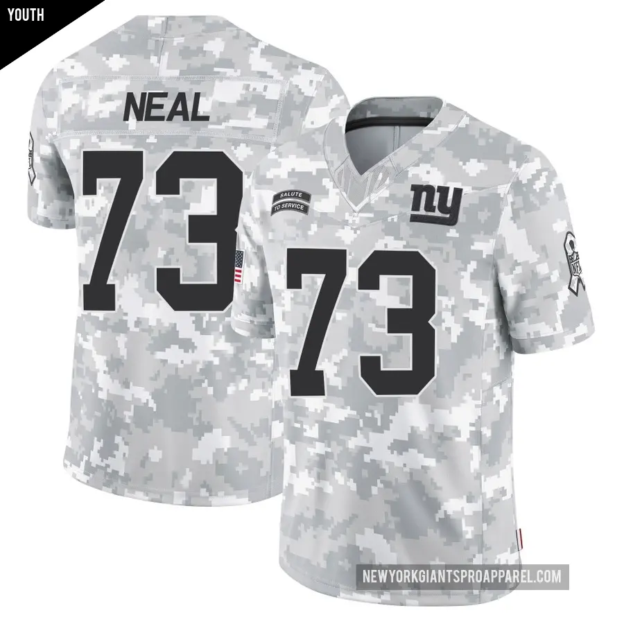 Youth New York Giants ＃73 Evan Neal Arctic Camo Limited 2024 Salute to Service Jersey