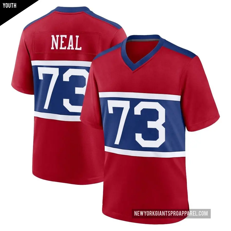 Youth New York Giants ＃73 Evan Neal Red Game Century Alternate Jersey