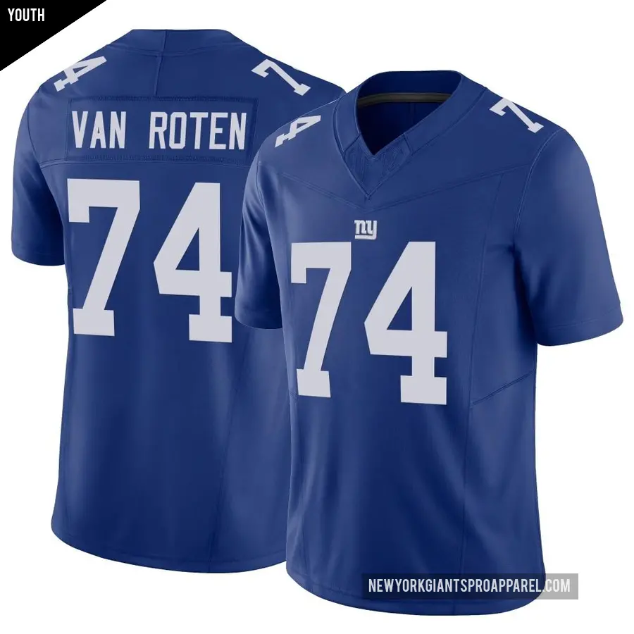Youth New York Giants ＃74 Greg Van Roten Royal Limited Vapor F.U.S.E. Jersey