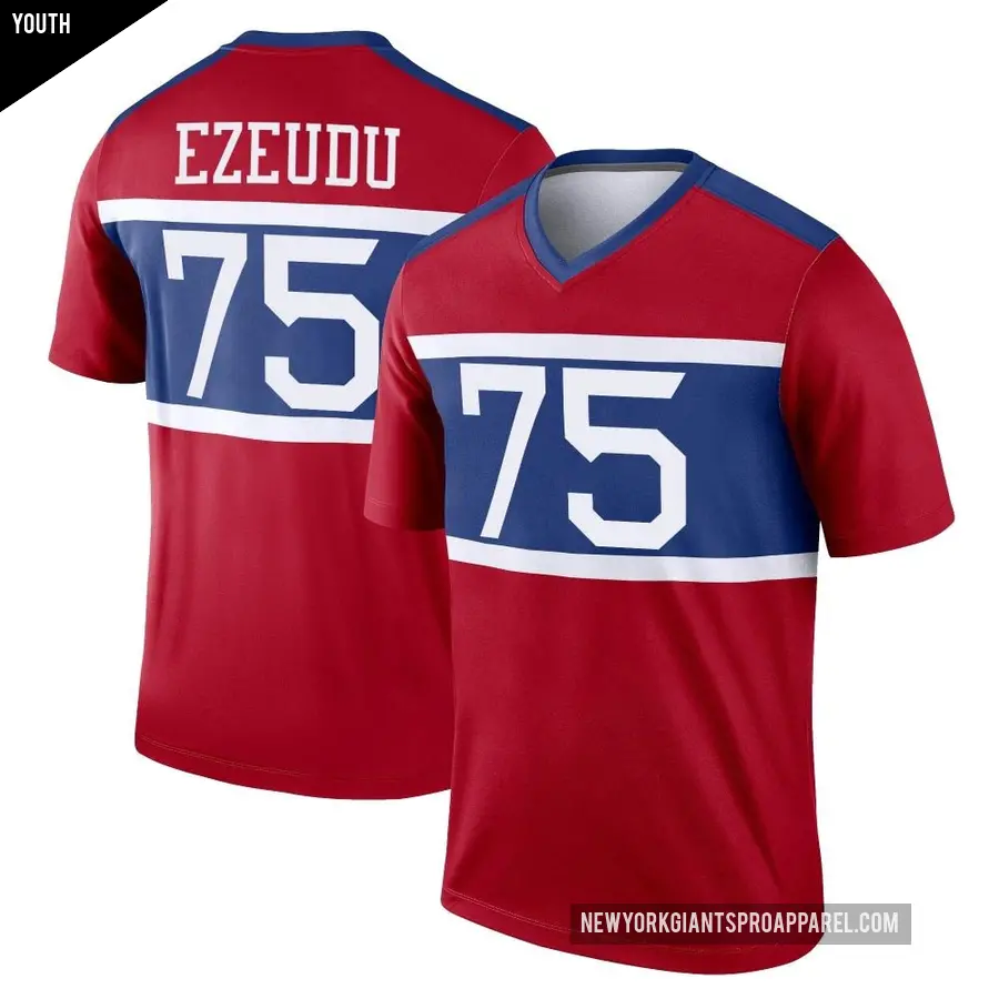 Youth New York Giants ＃75 Joshua Ezeudu Red Legend Century Alternate Jersey