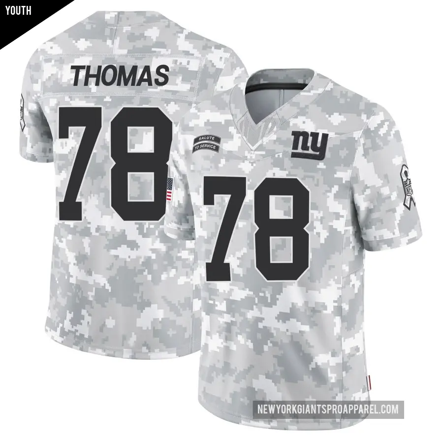Youth New York Giants ＃78 Andrew Thomas Arctic Camo Limited 2024 Salute to Service Jersey