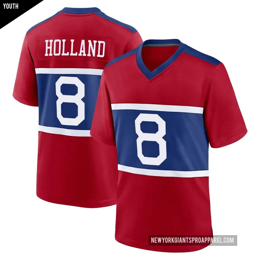 Youth New York Giants ＃8 Jevon Holland Red Game Century Alternate Jersey