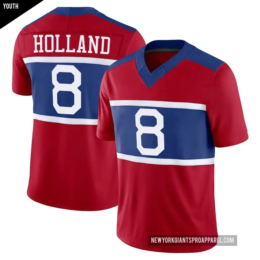 Youth New York Giants ＃8 Jevon Holland Red Limited Century Alternate Vapor F.U.S.E. Jersey