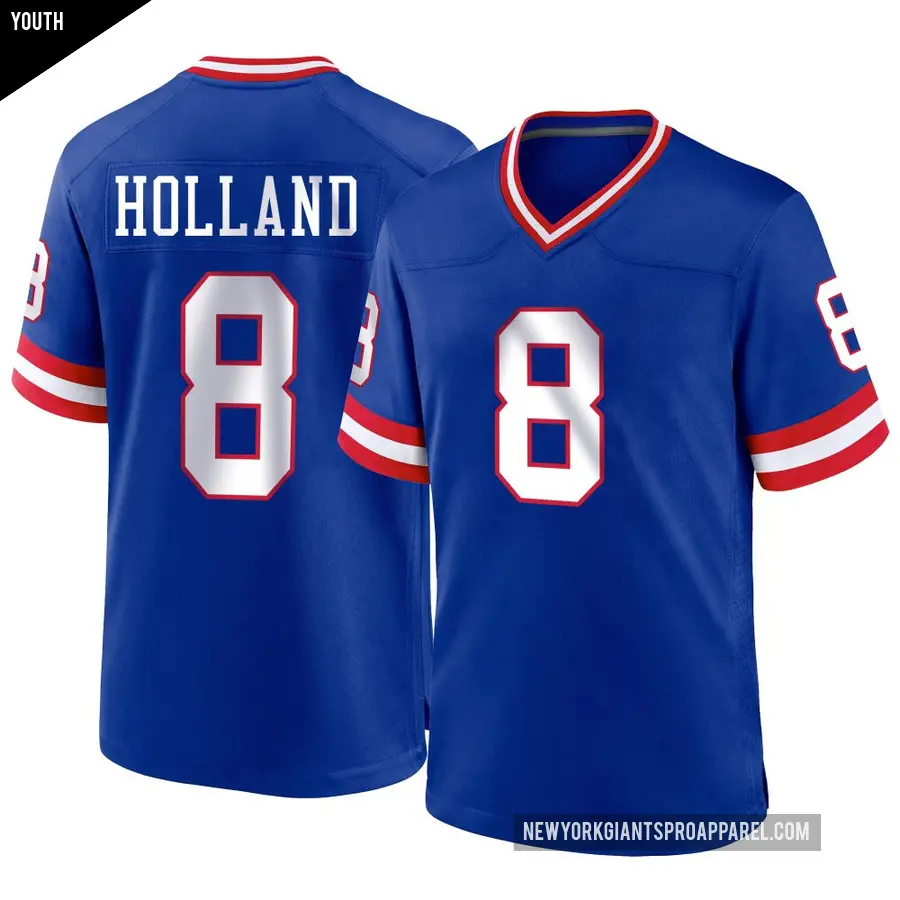 Youth New York Giants ＃8 Jevon Holland Royal Game Classic Jersey