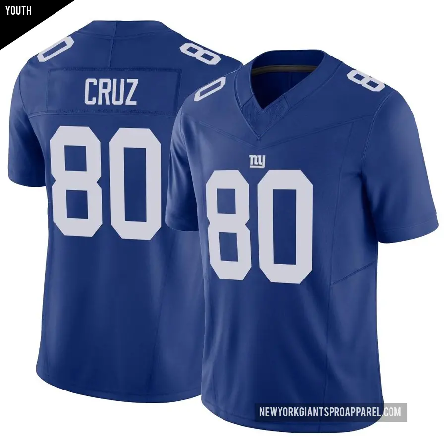 Youth New York Giants ＃80 Victor Cruz Royal Limited Vapor F.U.S.E. Jersey