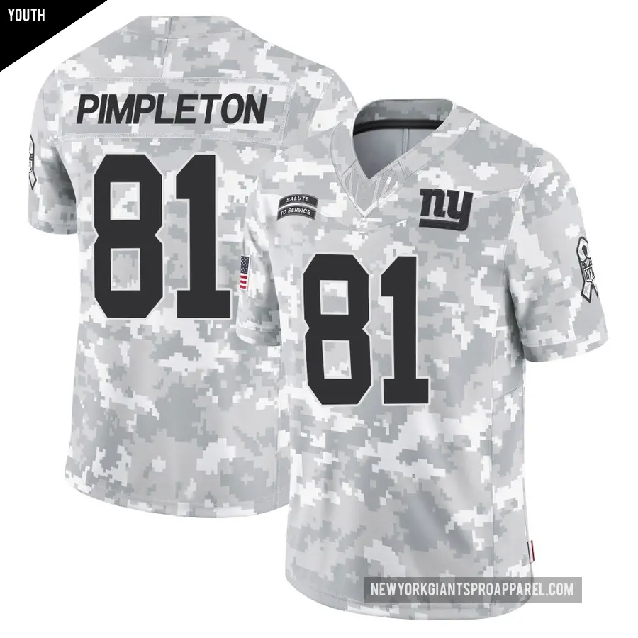 Youth New York Giants ＃81 Kalil Pimpleton Arctic Camo Limited 2024 Salute to Service Jersey
