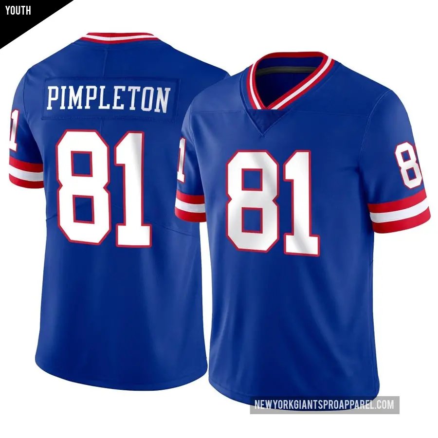 Youth New York Giants ＃81 Kalil Pimpleton Limited Classic Vapor Jersey