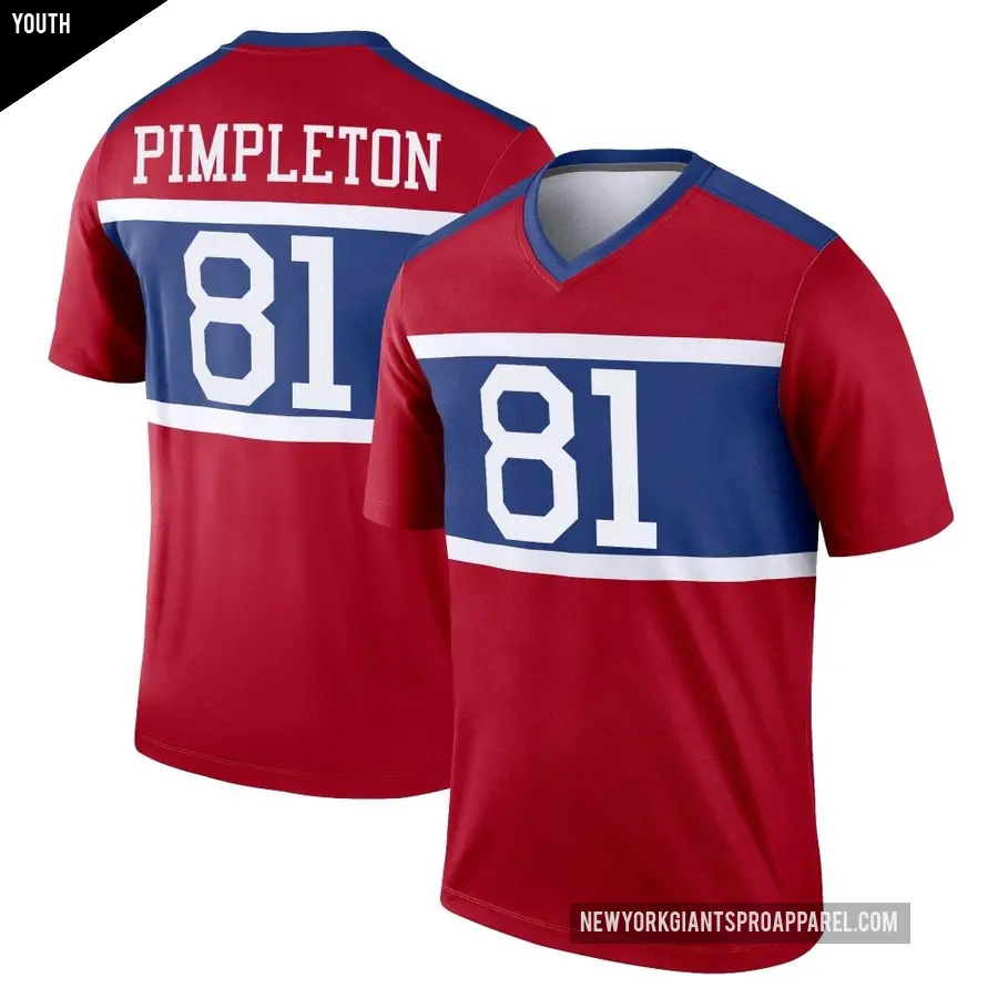 Youth New York Giants ＃81 Kalil Pimpleton Red Legend Century Alternate Jersey