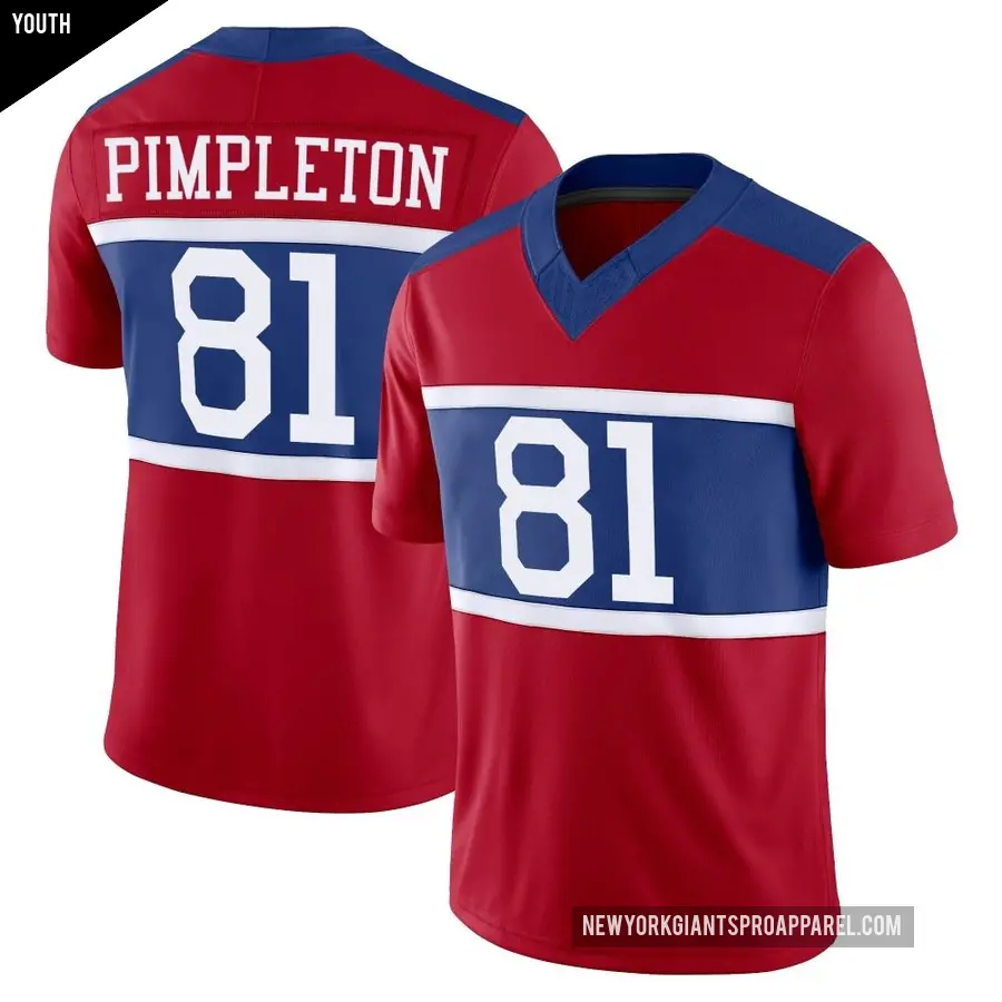 Youth New York Giants ＃81 Kalil Pimpleton Red Limited Century Alternate Vapor F.U.S.E. Jersey