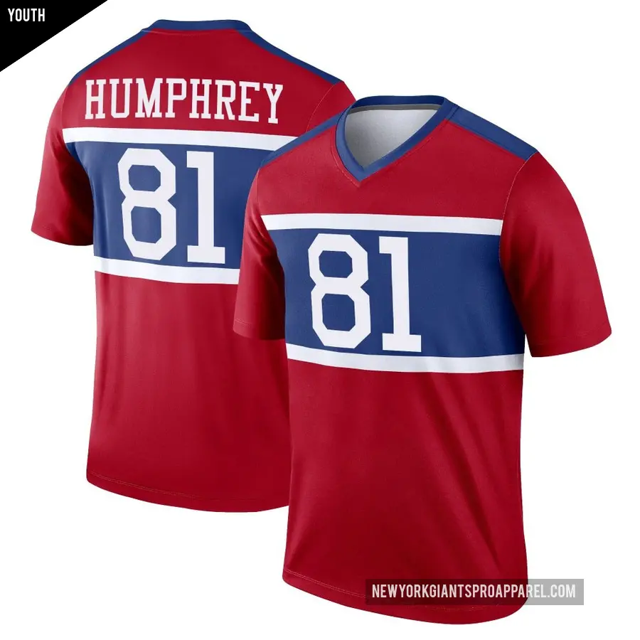 Youth New York Giants ＃81 Lil'Jordan Humphrey Red Legend Century Alternate Jersey