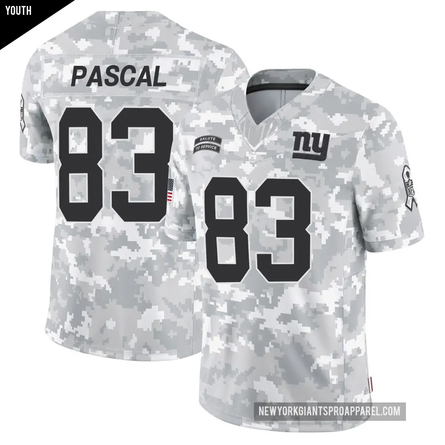 Youth New York Giants ＃83 Zach Pascal Arctic Camo Limited 2024 Salute to Service Jersey