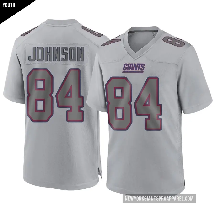 Youth New York Giants ＃84 Theo Johnson Gray Game Atmosphere Fashion Jersey