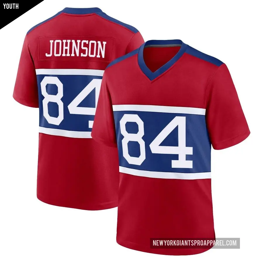 Youth New York Giants ＃84 Theo Johnson Red Game Century Alternate Jersey