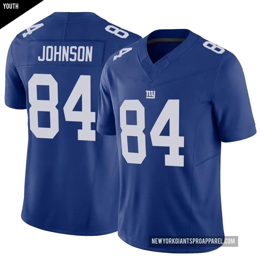 Youth New York Giants ＃84 Theo Johnson Royal Limited Vapor F.U.S.E. Jersey
