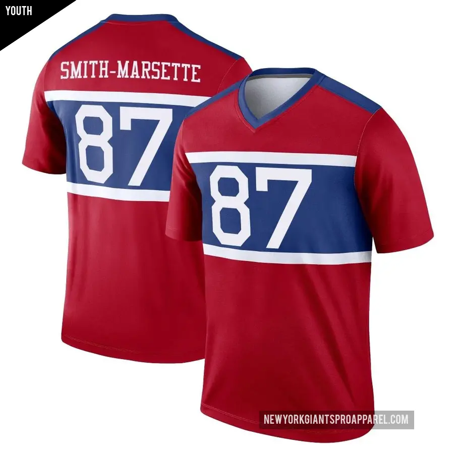 Youth New York Giants ＃87 Ihmir Smith-Marsette Red Legend Century Alternate Jersey