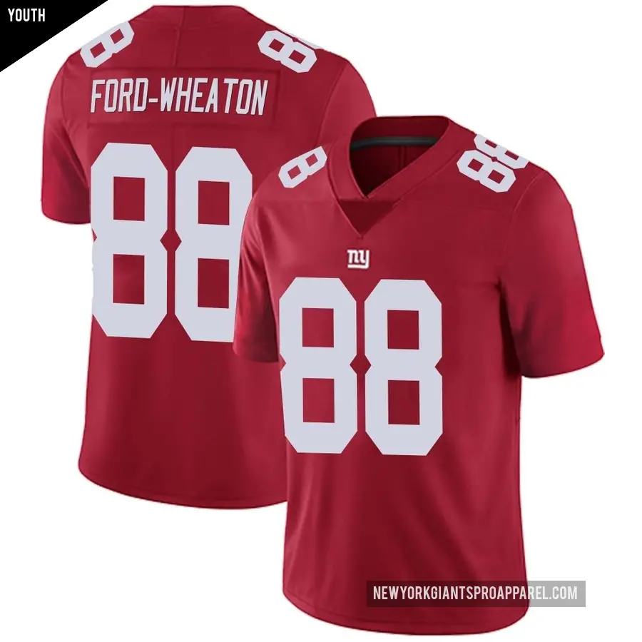 Youth New York Giants ＃88 Bryce Ford-Wheaton Red Limited Alternate Vapor Untouchable Jersey