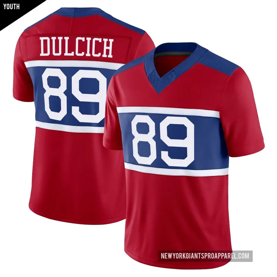 Youth New York Giants ＃89 Greg Dulcich Red Limited Century Alternate Vapor F.U.S.E. Jersey