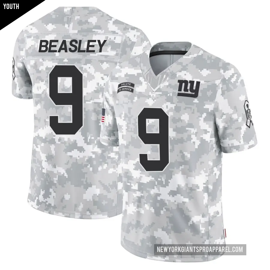 Youth New York Giants ＃9 Cole Beasley Arctic Camo Limited 2024 Salute to Service Jersey