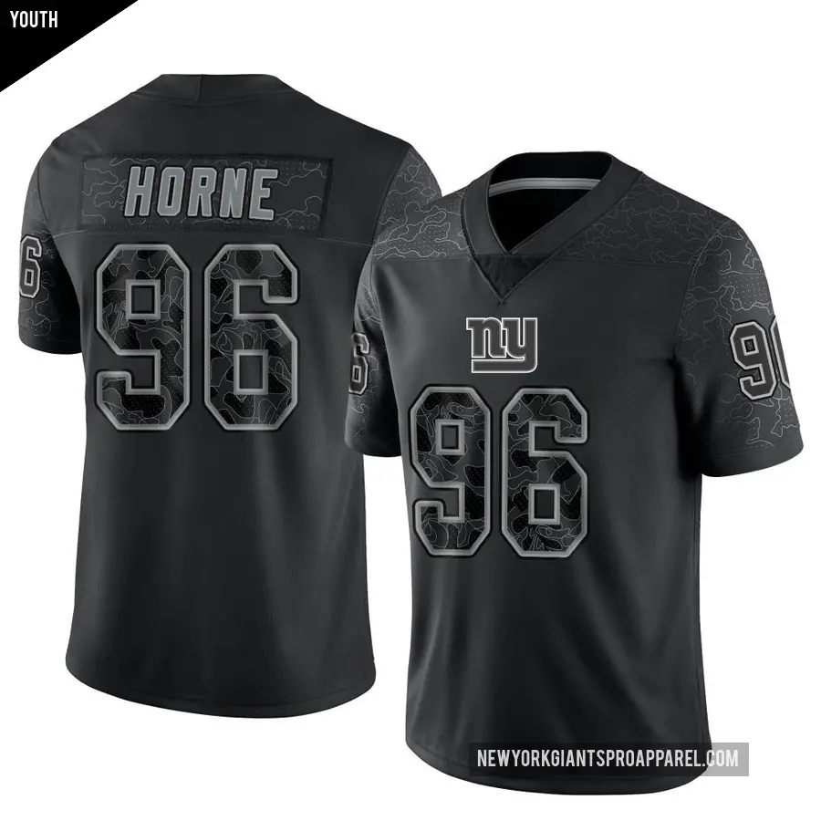 Youth New York Giants ＃96 Timmy Horne Black Limited Reflective Jersey