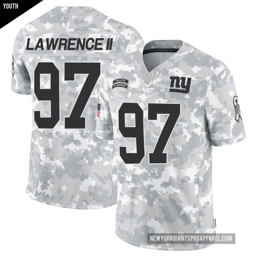 Youth New York Giants ＃97 Dexter Lawrence II Arctic Camo Limited 2024 Salute to Service Jersey