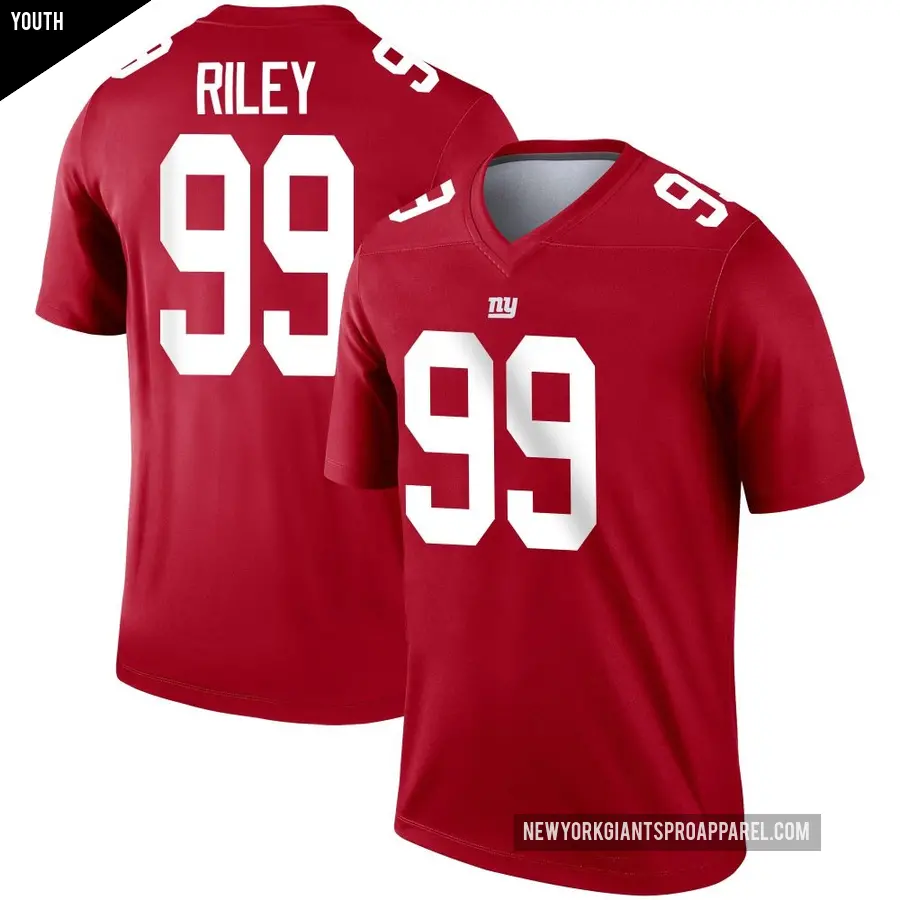 Youth New York Giants ＃99 Jordon Riley Red Legend Inverted Jersey