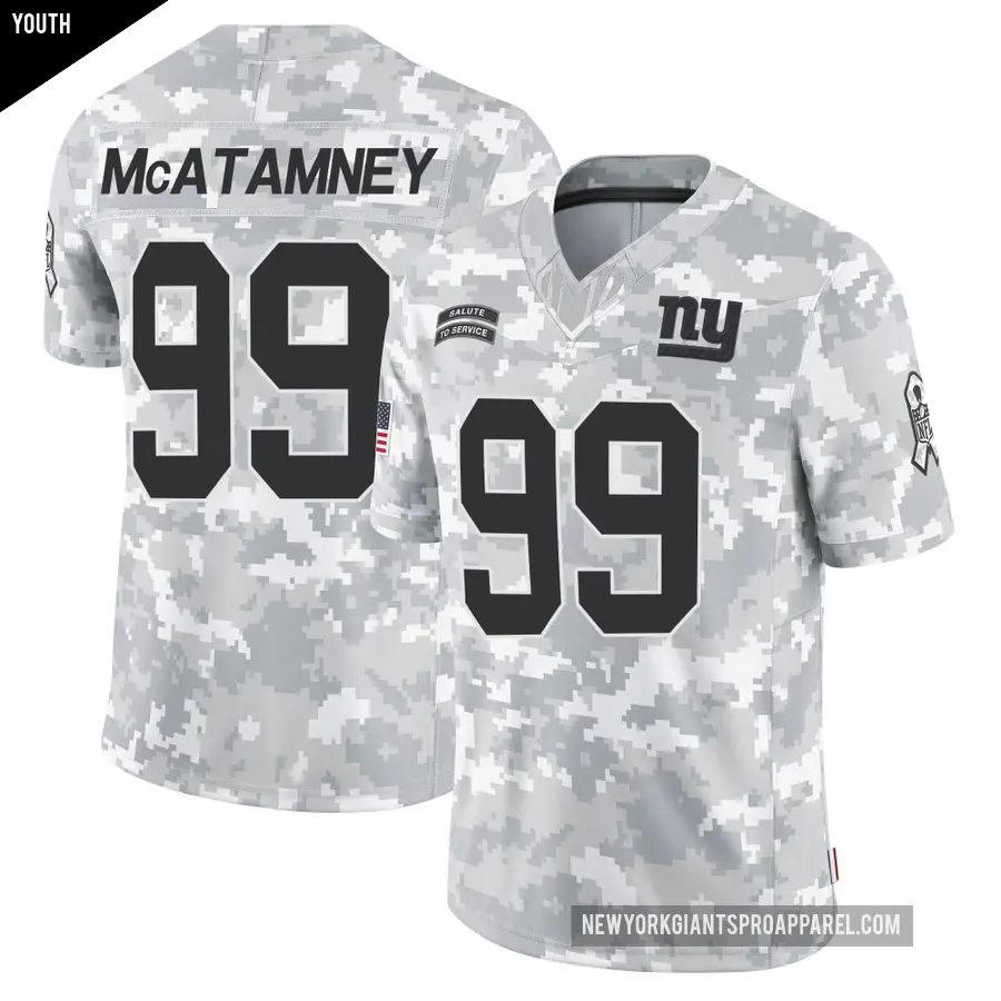 Youth New York Giants ＃99 Jude McAtamney Arctic Camo Limited 2024 Salute to Service Jersey